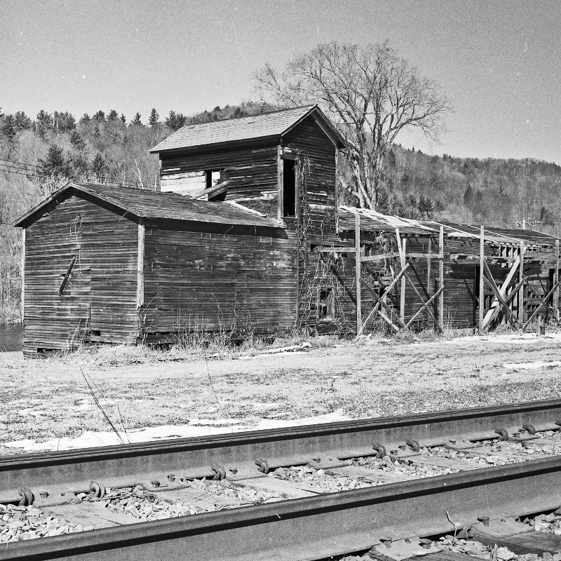 Old railroad building along the Mohawk Trail - MF