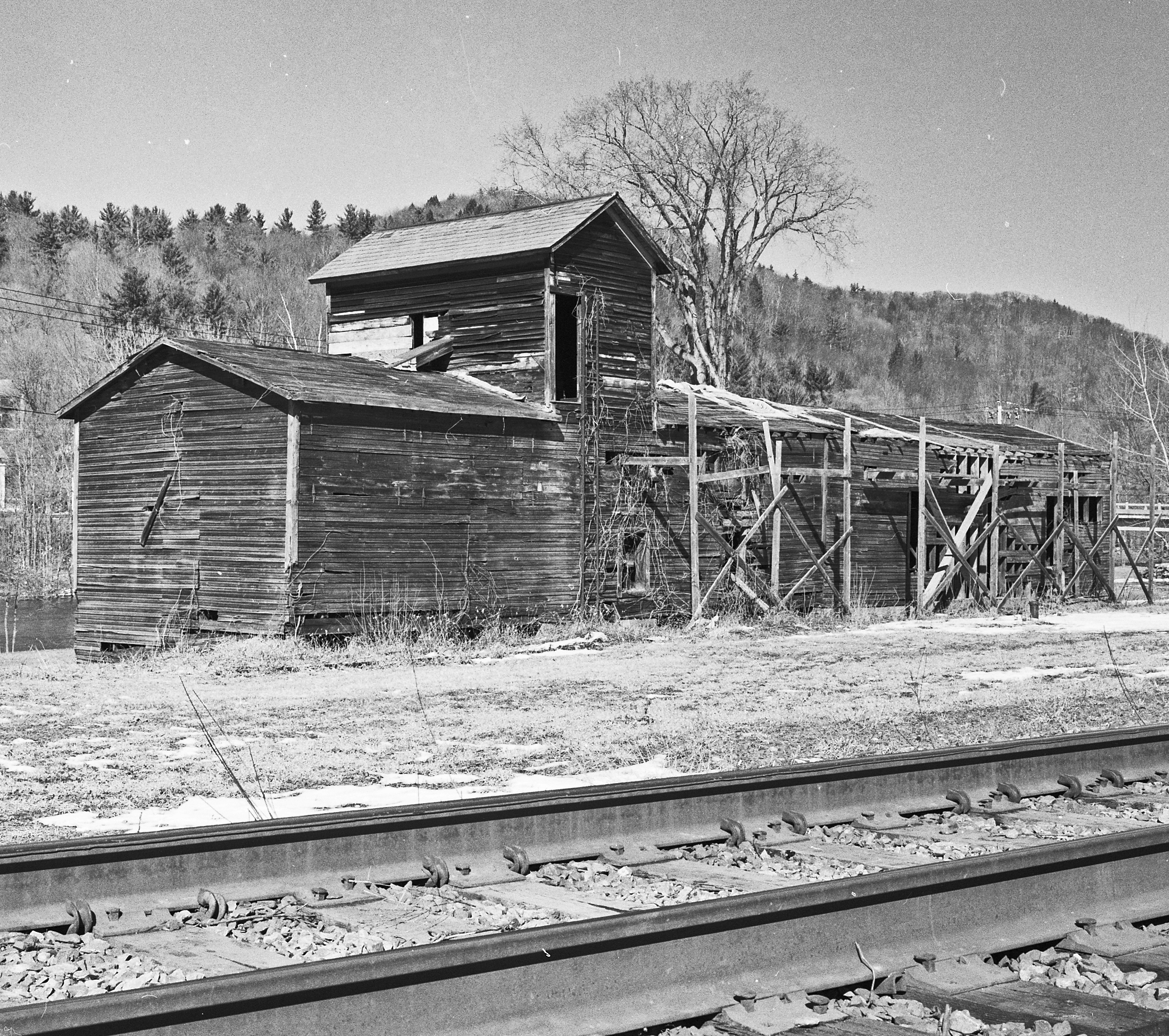 Old railroad building along the Mohawk Trail - MF